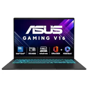 ASUS Gaming V16 (2025) with Office 2024 + M365 Basic_, AI PC, Intel Core 5 210H(16GB RAM_512GB SSD_Windows 11 Home_6GB Graphics_RTX 4050_144 Hz)Gaming Laptop (16_, Matte Black,1.95 Kg),V3607VU-RP550WS