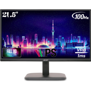 Acer EK220Q Ebi 21.5 Inch IPS Full HD (1920x1080) Backlit LED LCD Monitor I 1 MS VRB, 100Hz Refresh I 250 Nits I 99% SRGB I HDMI & VGA Ports with HDMI Cable I AMD Free Sync I Eye Care Features (Black)