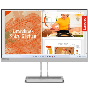 Lenovo L-Series 22 inch (54.6cm) _ FHD IPS Ultraslim Monitor_ 75Hz, 99% sRGB, 4ms, AMD FreeSync, HDMI 1.4, VGA, 2X3W Speakers,Tilt Stand, for Home & Office use, 3 Year Warranty,Grey, L22i-40