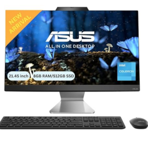 ASUS AIO A3202,21.45_ FHD,Intel Celeron 7305, All-in-One PC (8GB_512GB_Windows 11_MS Office 365 Basic (1Year)__Office 2024_Black_4.84 Kg), with Wireless Keyboard & Wireless Mouse, A3202WBA-BPB006WS