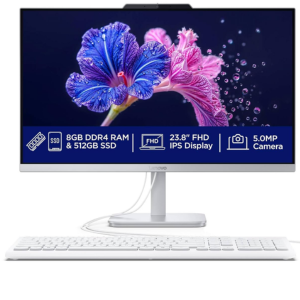 Lenovo A100 All in one Intel® Core™ i3-N305 23.8_ FHD (1920x1080) 3-Side Edgeless All-in-One Desktop (8GB_512GB SSD_Win11_MS Office 2024_5MP Camera_USB Calliope Keyboard & Mouse) F0J6005GIN