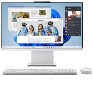 Lenovo IdeaCentre AIO 13th Gen Core™ i5-13420H 24_ FHD IPS (16GB RAM_512GB SSD_Windows11_Office 24_3Wx2 Harman Speakers_Wireless EOS Keyboard & Mouse, Cloud Grey), F0HN00PHIN All-in-One Desktop