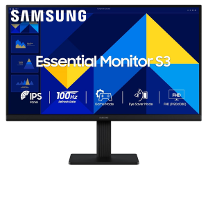Samsung 24_ (60.5 cm) S3 Flat Monitor_Super Slim Borderless Design_IPS Panel_FHD 1920 x 1080_100 Hz_5 ms_Ports-HDMI,VGA_Game Mode_Eye Saver Mode__Wall Mountable_LS24D300GAWXXL_Black