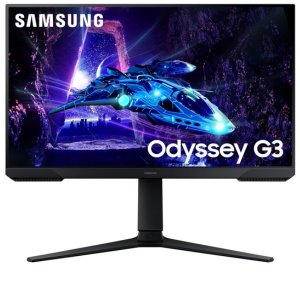 Samsung 24_ (60cm) Odyssey G3 Gaming Monitor_FHD 1920 X 1080_180Hz_1ms(MPRT)_AMD Freesync_Ports-DP,HDMI_DP Cable_16.7 Million Colors_Height-Tilt-Pivot Adjustable Stand_Bezeless_LS24DG300EWXXL_Black